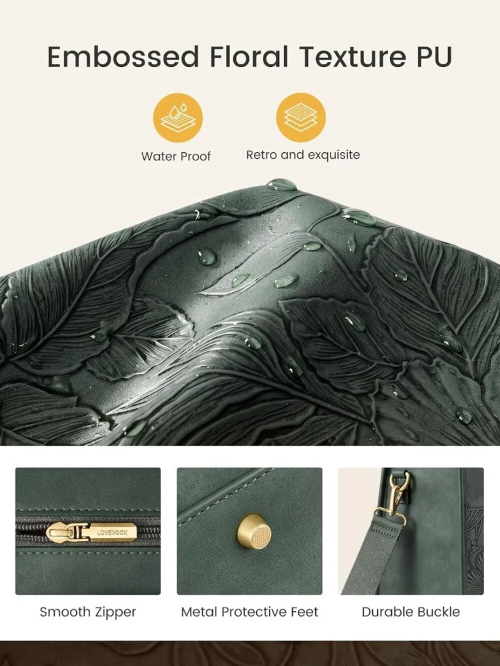 Vintage Laptop Tote Bag for Women | Waterproof Work Bag with Cup Holder & Scarf