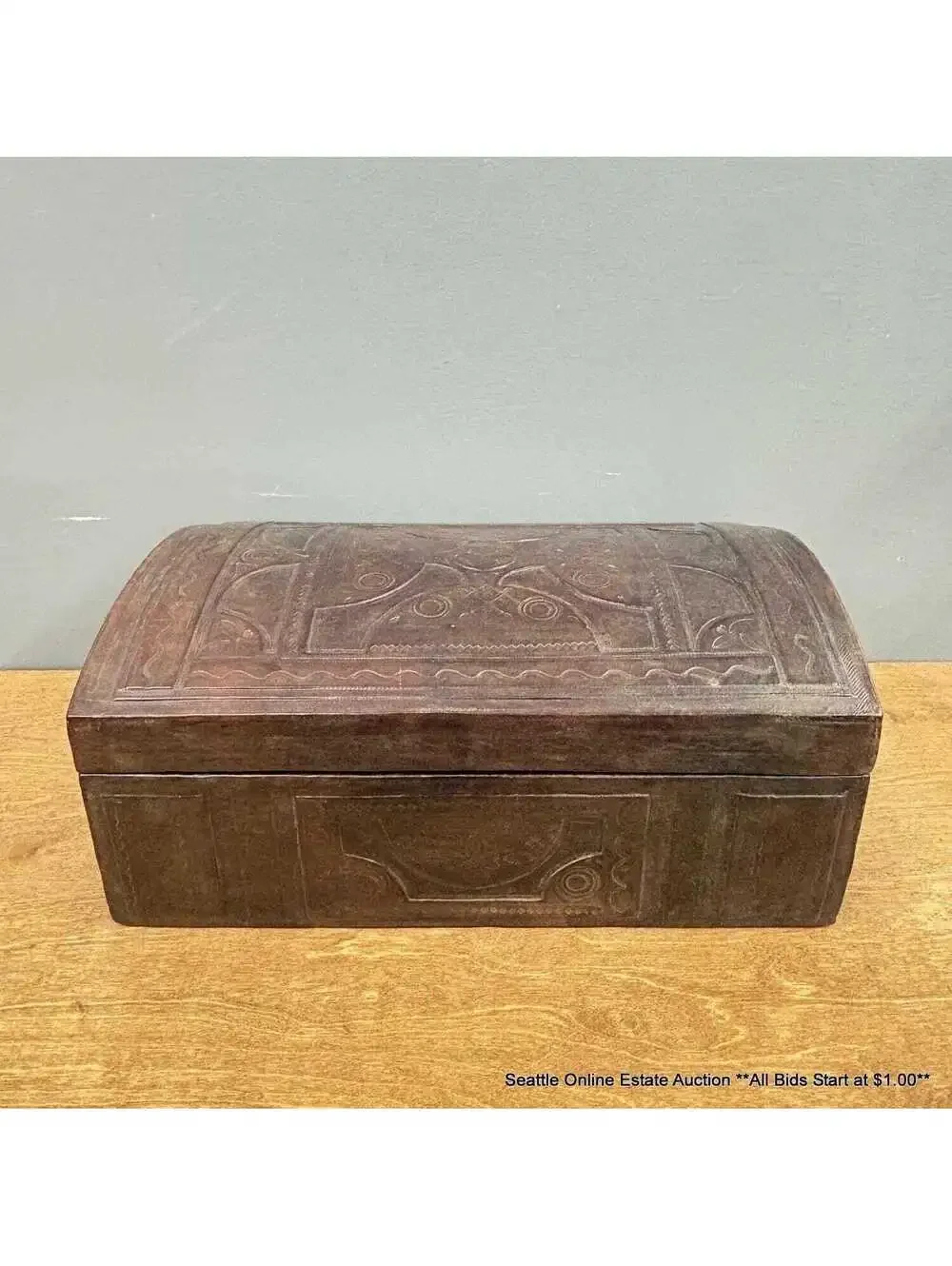 Vintage Taureg Leather Divided Box