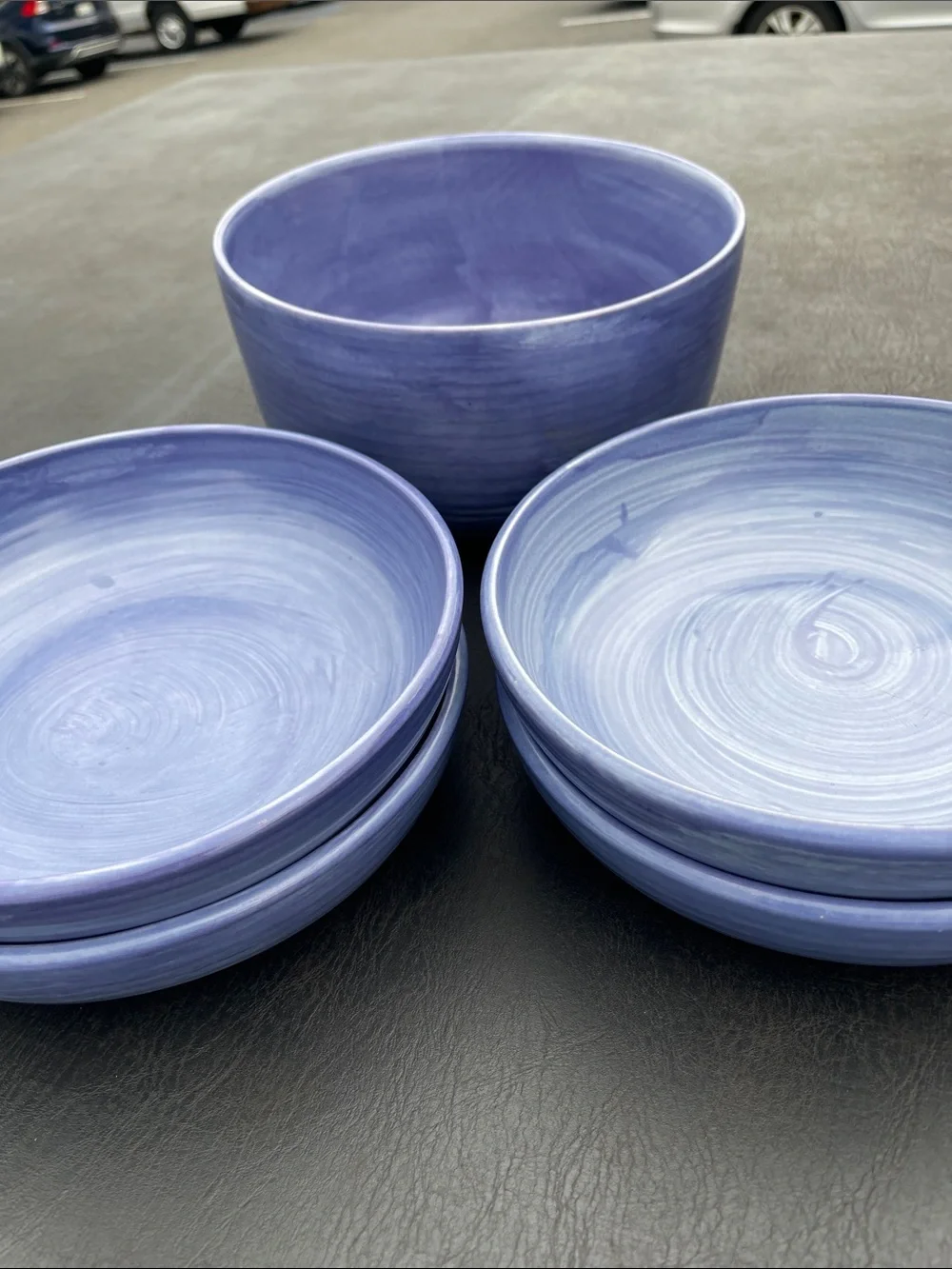 Pfaltzgraff Lavender Blue Ceramic salad Bowl Set -