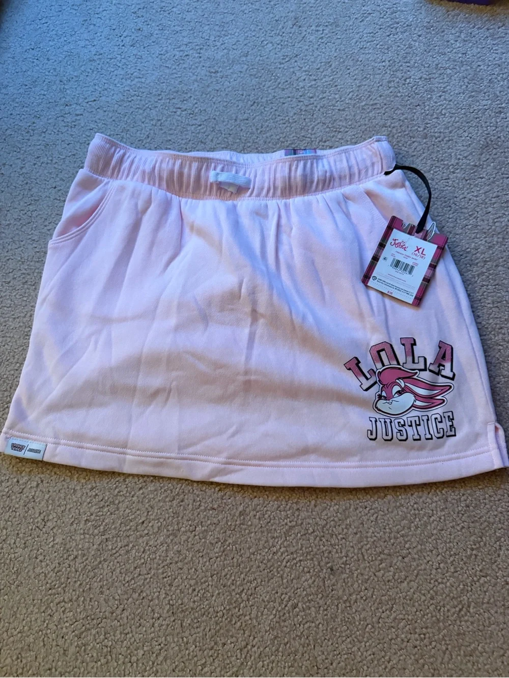 Justice Looney Tunes Lola Bunny Girls XL 16/18 Skirt Built In Shorts NWT