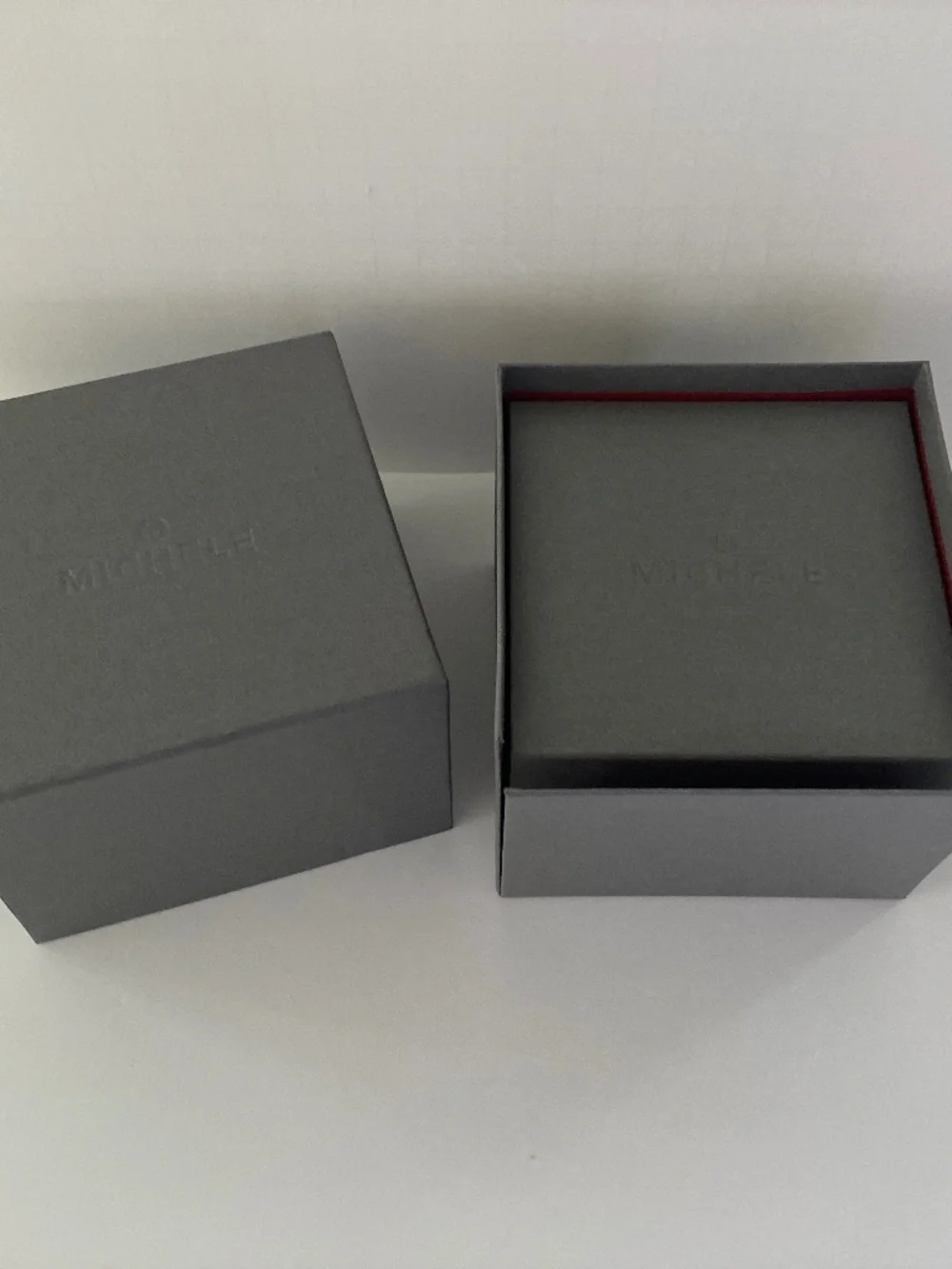 Michele Gray Watch Box/Cushion/Polishing Cloth/Manual/Warranty Card/NEVER USED!!