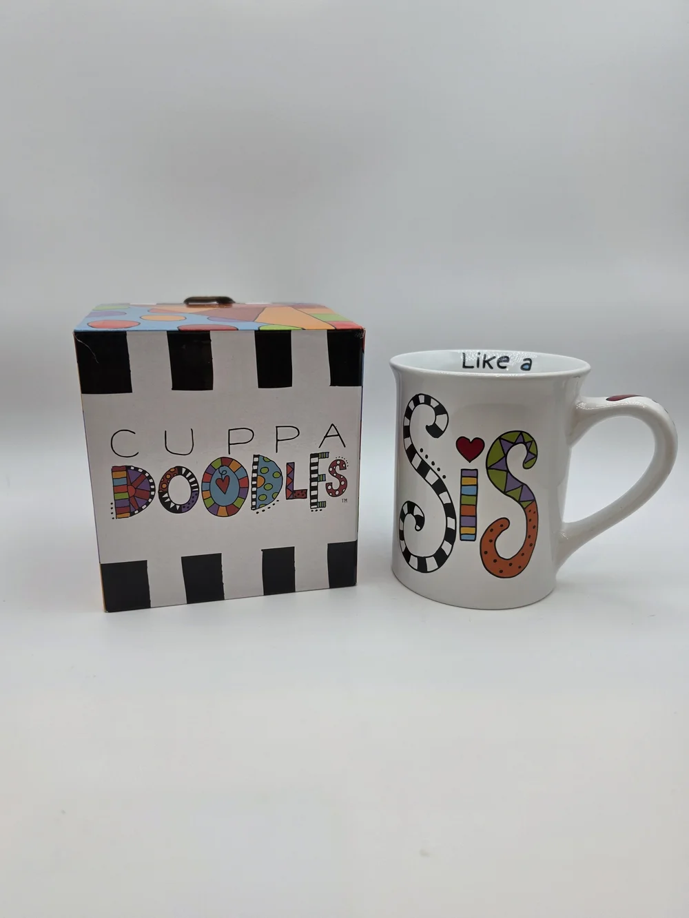 Cuppa Doodles Ceramic Mug - Colorful 'Sis' Design