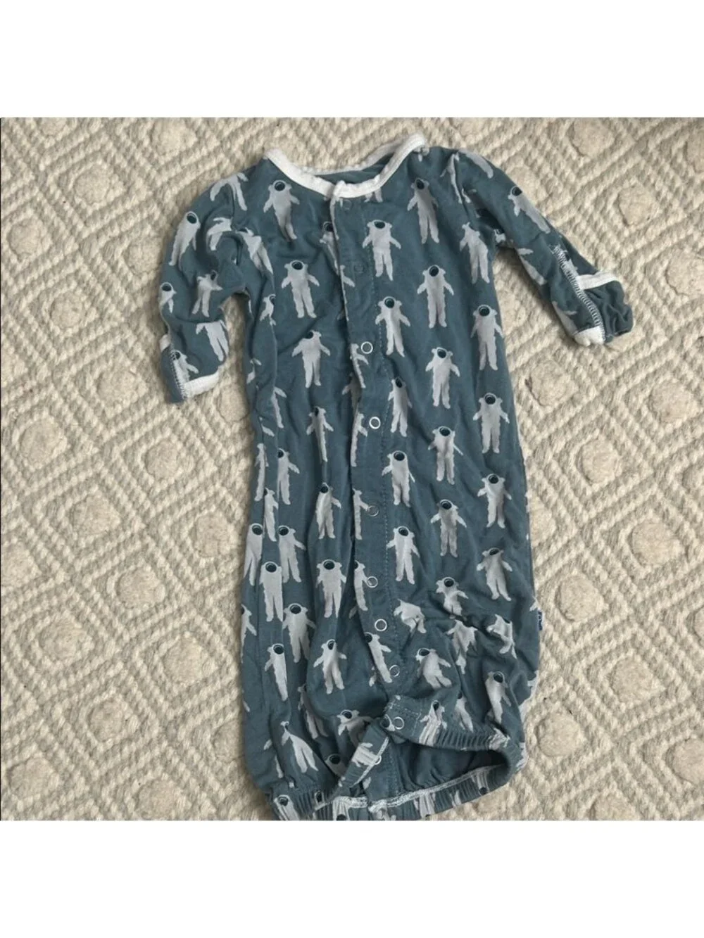 Kickee Pants astronaut convertible snap gown - newborn