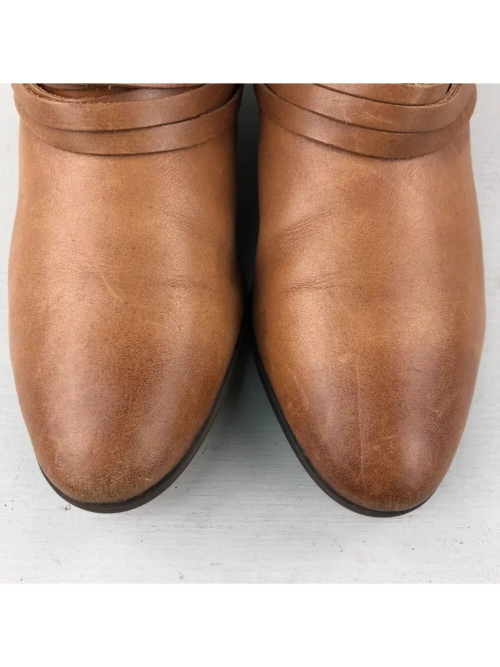 Clarks Womens Size 6M Collection Spye Celeste Brown Leather Back Zip Ankle Boots