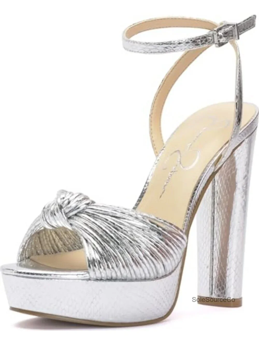 Faux Leather Open Toe Block Heel Platform Sandals Ankle Strap