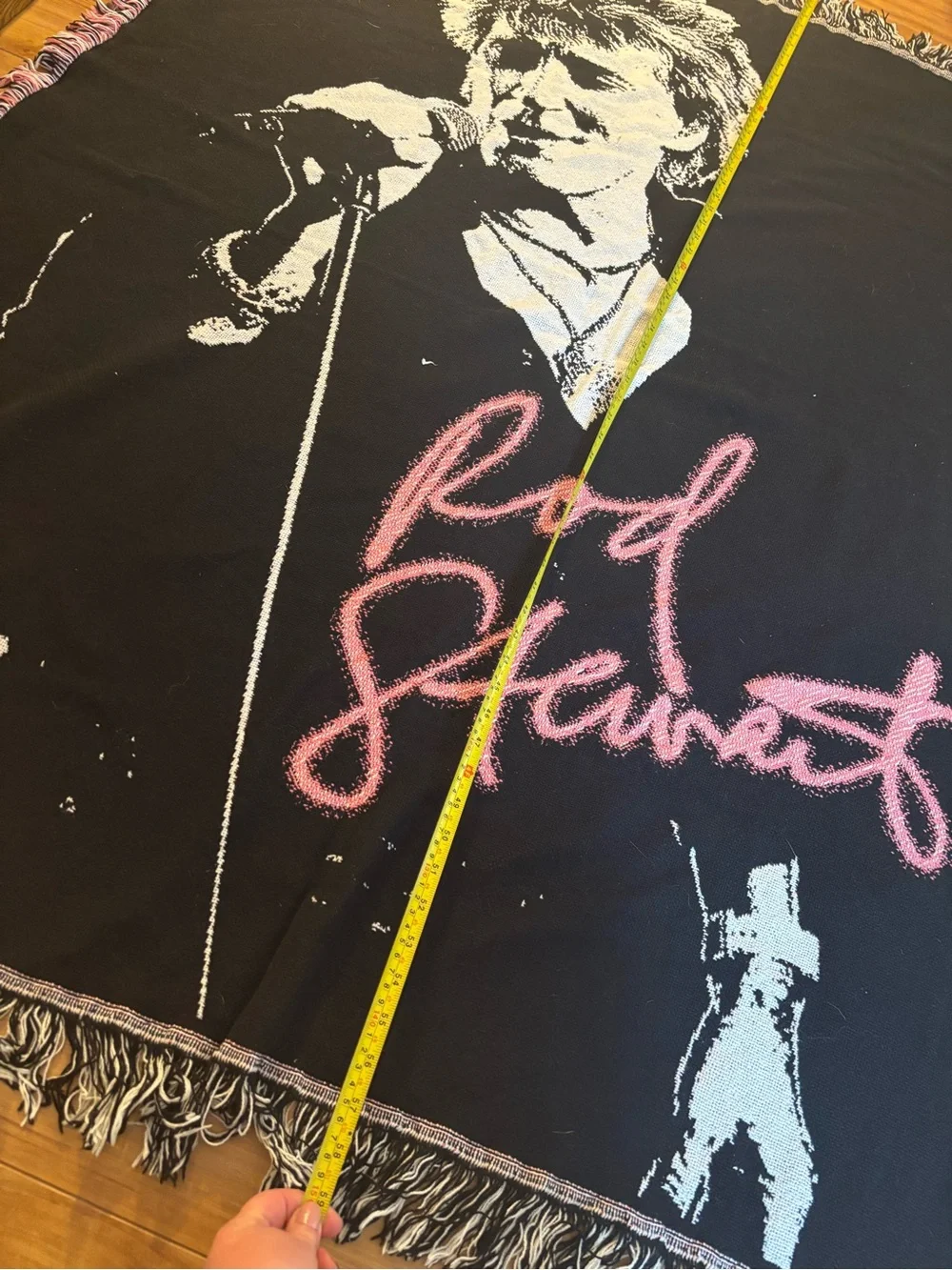 Rod Stewart Retro Style Woven Tapestry Throw Blanket Rock Band Merch Cabincore