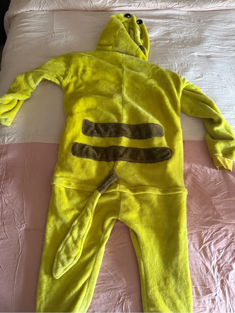 Kids (Size 12/14) Yellow Pikachu-Inspired Hooded Pajama Onesie