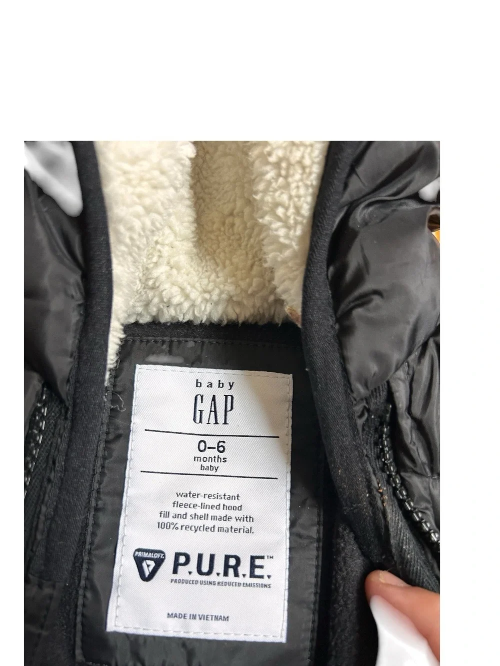GAP black  Hooded Baby One-Piece Snowsuit with Bear Ears