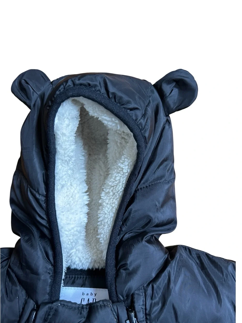 GAP black  Hooded Baby One-Piece Snowsuit with Bear Ears