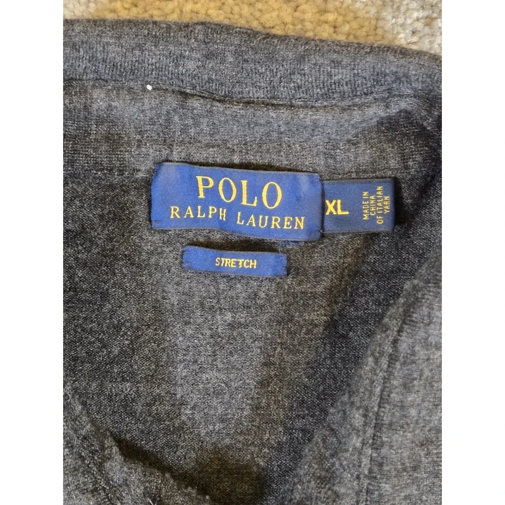 Polo Ralph Lauren Long Sleeve‎ Polo Shirt Mens XL Heather Gray Sweater Button