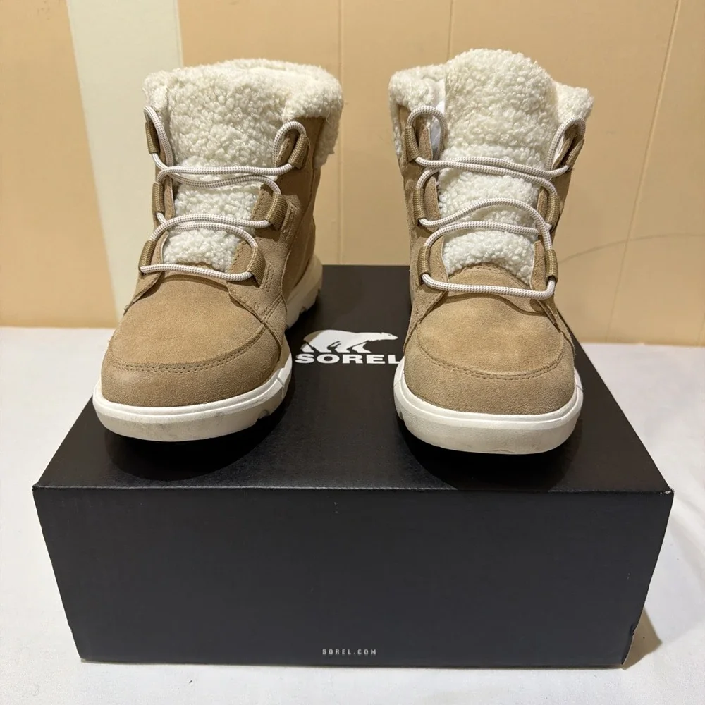 Sorel Explorer II Carnival Cozy Waterproof Women's Boots Canoe/Sea Salt Size 9