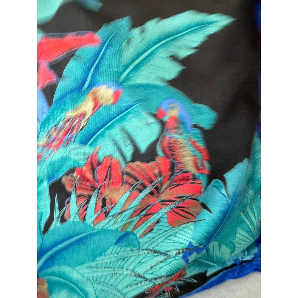 VTG 80s Tropical Miami Vice Accent Pillow Maximalism Decor Satin Throw Retro