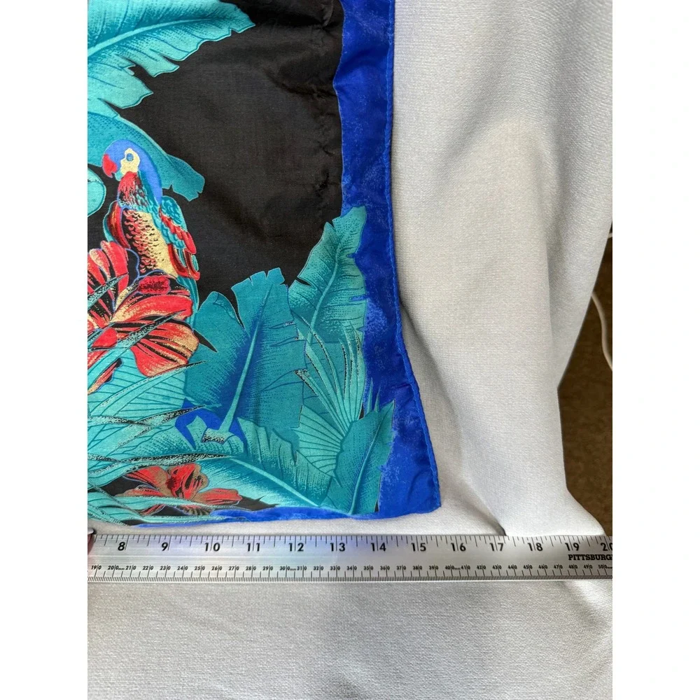 VTG 80s Tropical Miami Vice Accent Pillow Maximalism Decor Satin Throw Retro