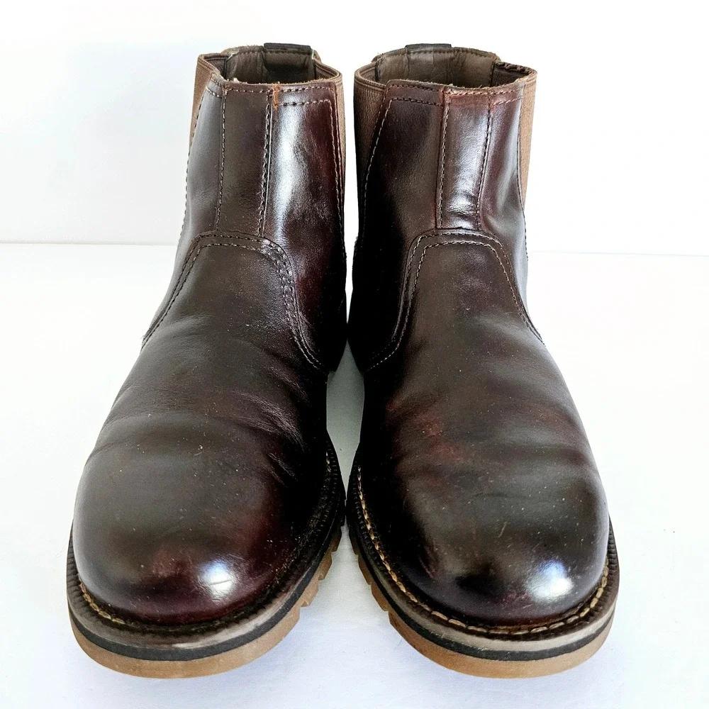 Timberland Mens Larchmont Dark Brown Leather Chelsea‎ Boot 9706A Sz 8 - Sh647.2