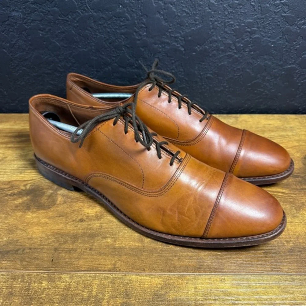 Allen Edmonds Park Avenue 5906 Tan Leather‎ Cap Toe Oxford Mens 13 B