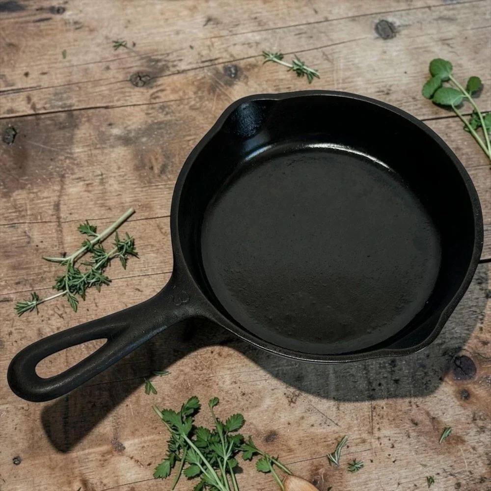 Wagner Ware 1053 No.3 Smooth Bottom Cast Iron Skillet Dual Pour‎ Spouts Vintage
