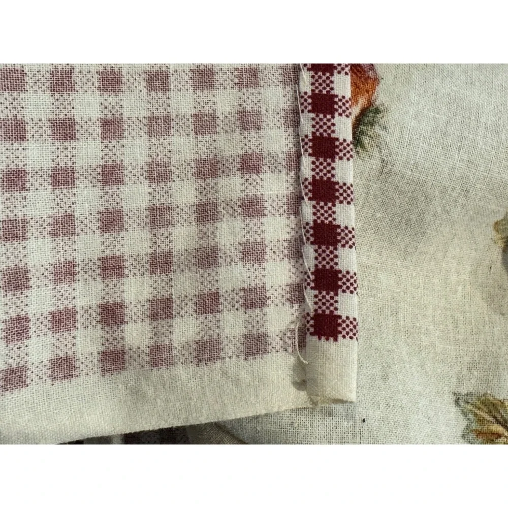 Springs Industries Harvest Toile Wide Thanksgiving Tablecloth Turkey Red Gingham