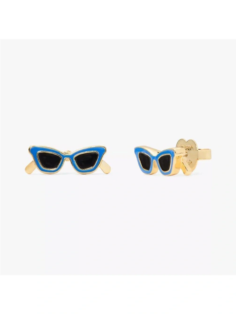 kate spade Blue and Black Cat-Eye Sunglasses Stud Earrings