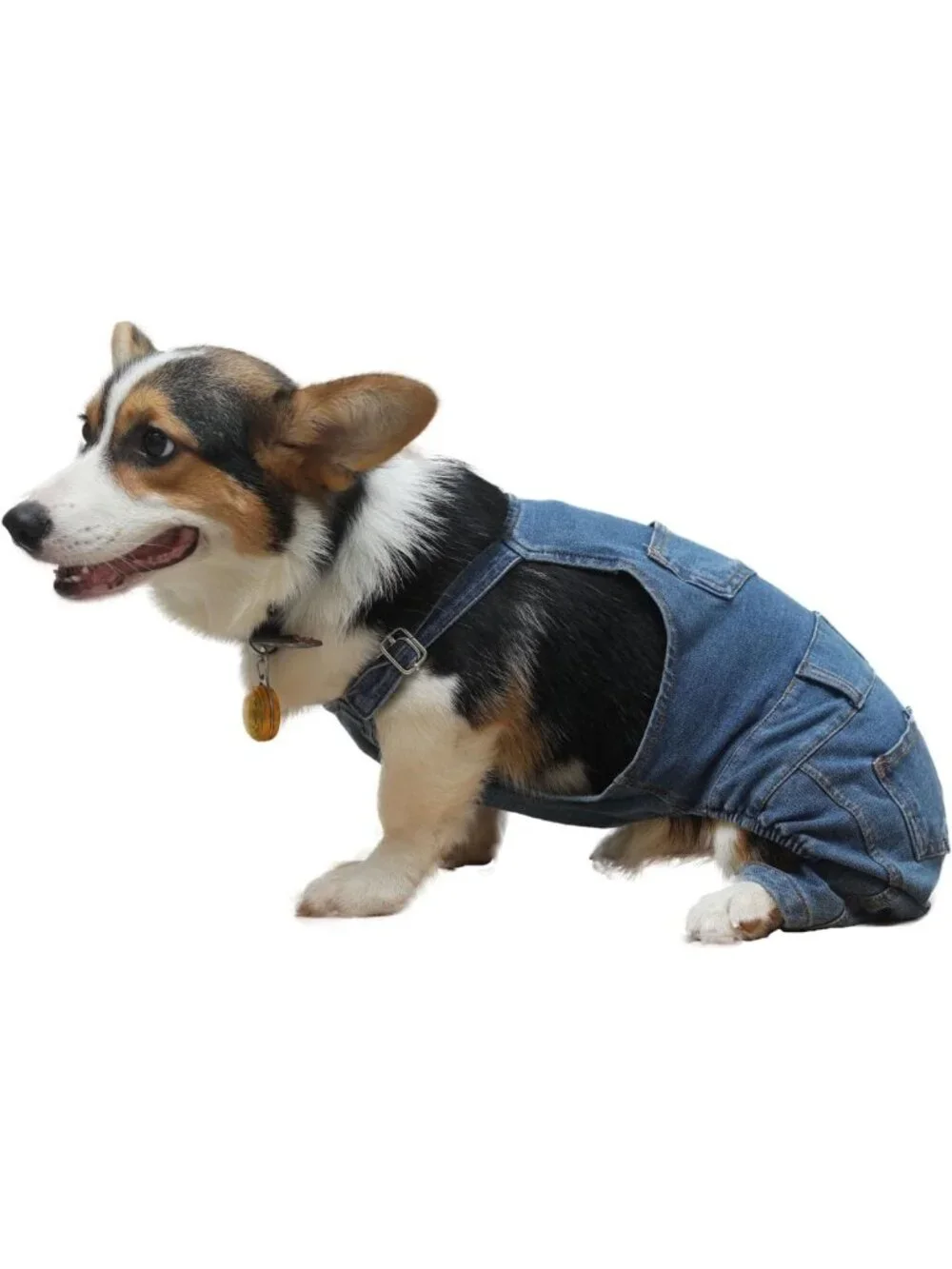 Stylish Denim Dog Jumpsuit Overalls - Cute Puppy Jeans for Small & Medium Pets