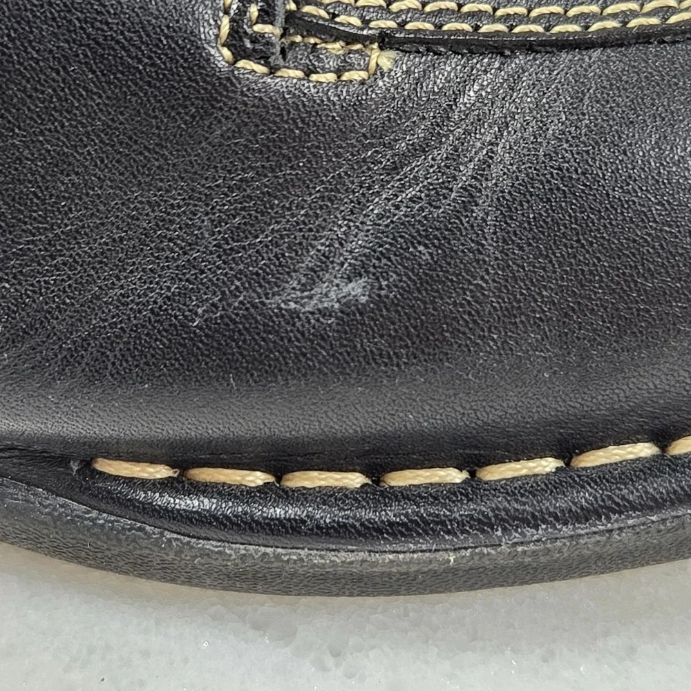 Kenneth Cole Reaction Black Leather Square Toe Oxfords w/Contrast Stitch Size 13