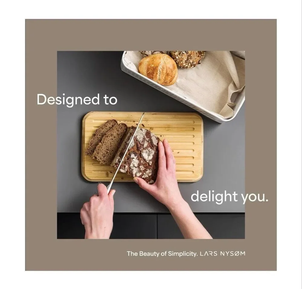 LARS NYSOM Bread Box I Metal Box with linen bag for long lasting freshness