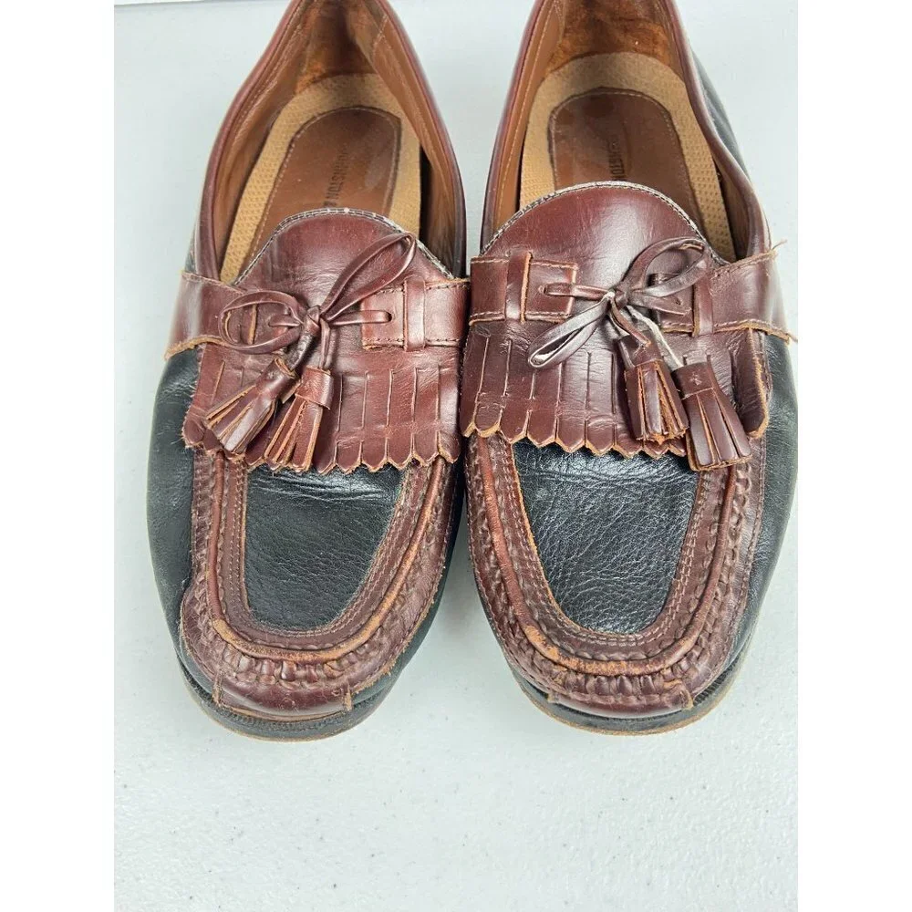 Johnston & Murphy Black & Brown Tassel Kiltie Loafers‎ - Men's Size 11M