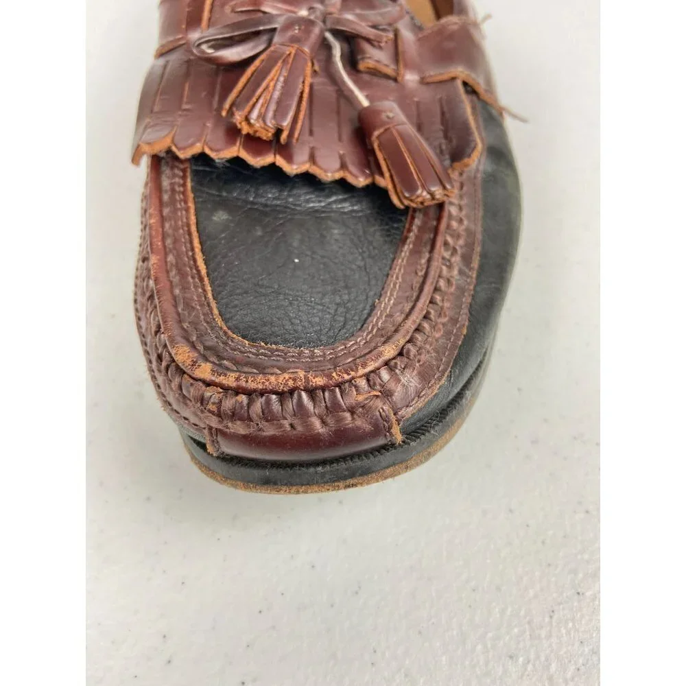 Johnston & Murphy Black & Brown Tassel Kiltie Loafers‎ - Men's Size 11M