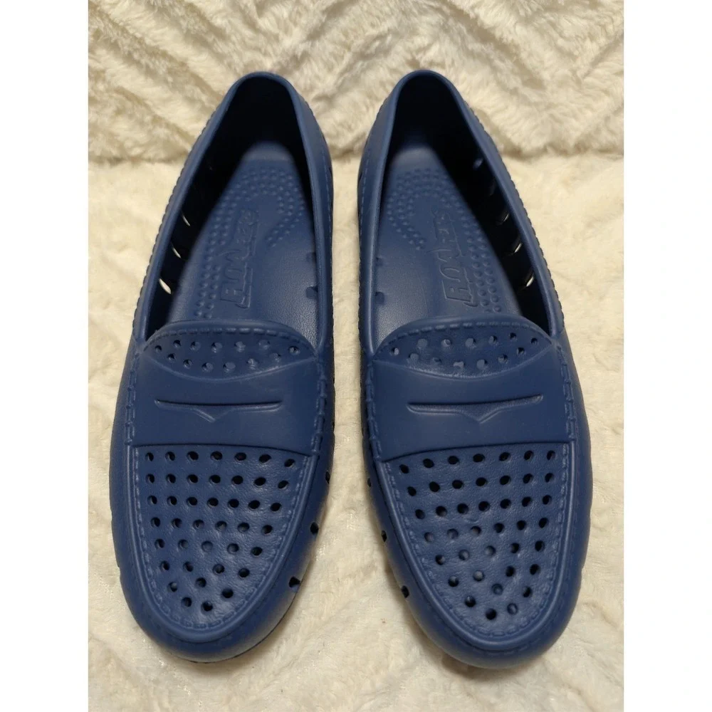 T1‎ FLOAFERS Navy/Lavender Water Friendly Slip On Women's Sz 7 Nautical Beach