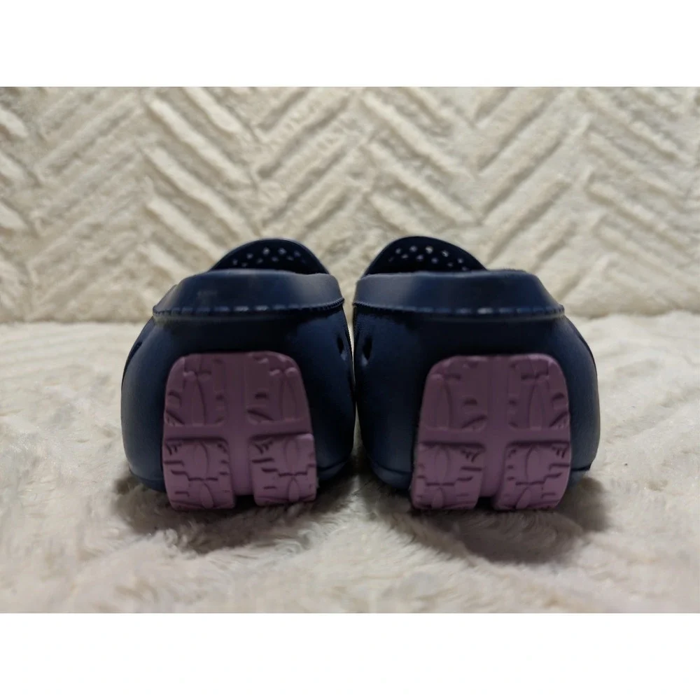 T1‎ FLOAFERS Navy/Lavender Water Friendly Slip On Women's Sz 7 Nautical Beach