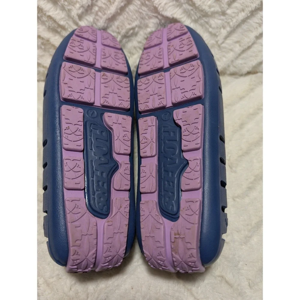 T1‎ FLOAFERS Navy/Lavender Water Friendly Slip On Women's Sz 7 Nautical Beach