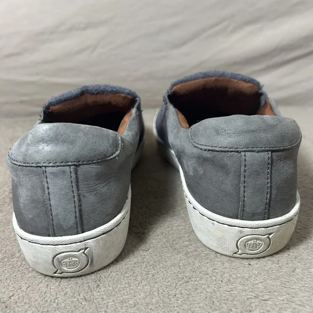 Born Børn Slip On Sneakers Men 7M Blue Gray Wool‎ Leather Casual Shoes