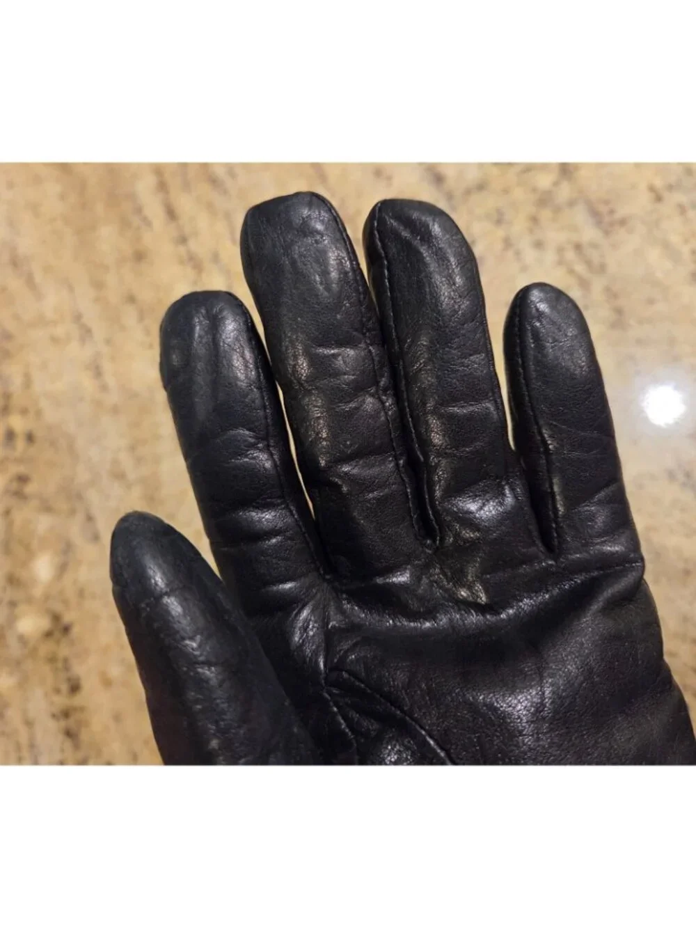 Thinsulate 40g Womens Size M Black Leather Fleece Lined Gloves