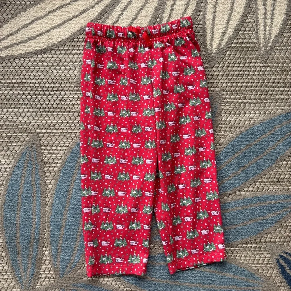 Vineyard Vines Toddler Holiday Christmas Santa Winter Whale Pajama Pants Size 3T