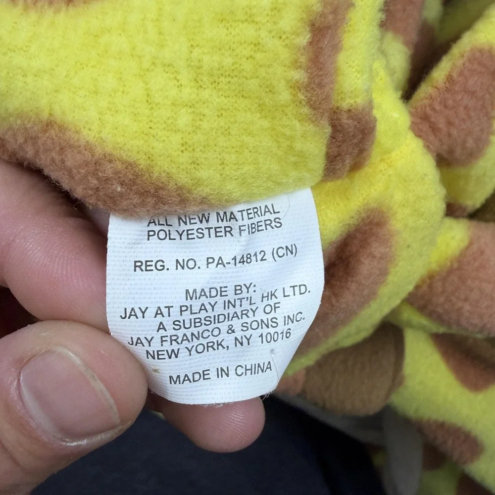 J-Animals Giraffe‎ One Piece Pajamas Kids One Size Yellow Hooded Fleece Costume