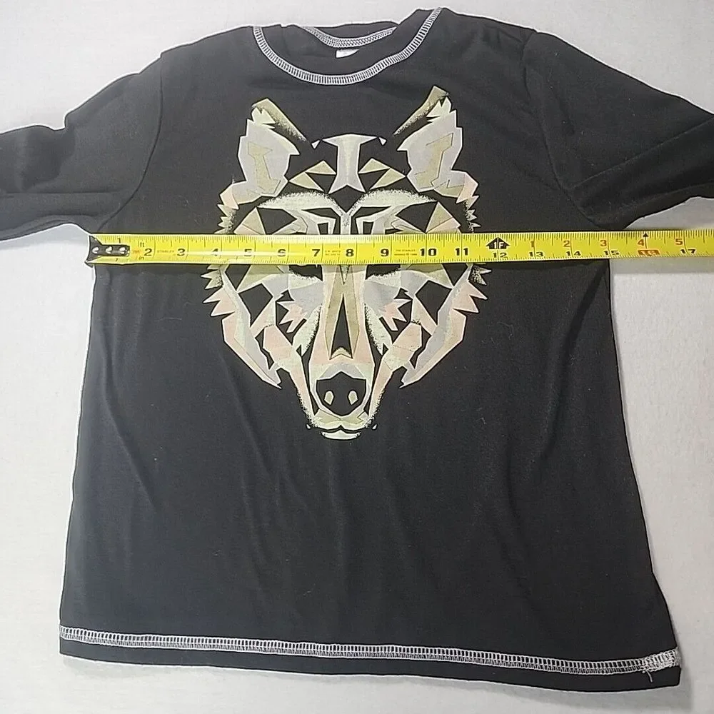 Falls Creek Boys Size Medium‎ Pajama Set Camouflage Wolf 2 Piece Set Long sleeve
