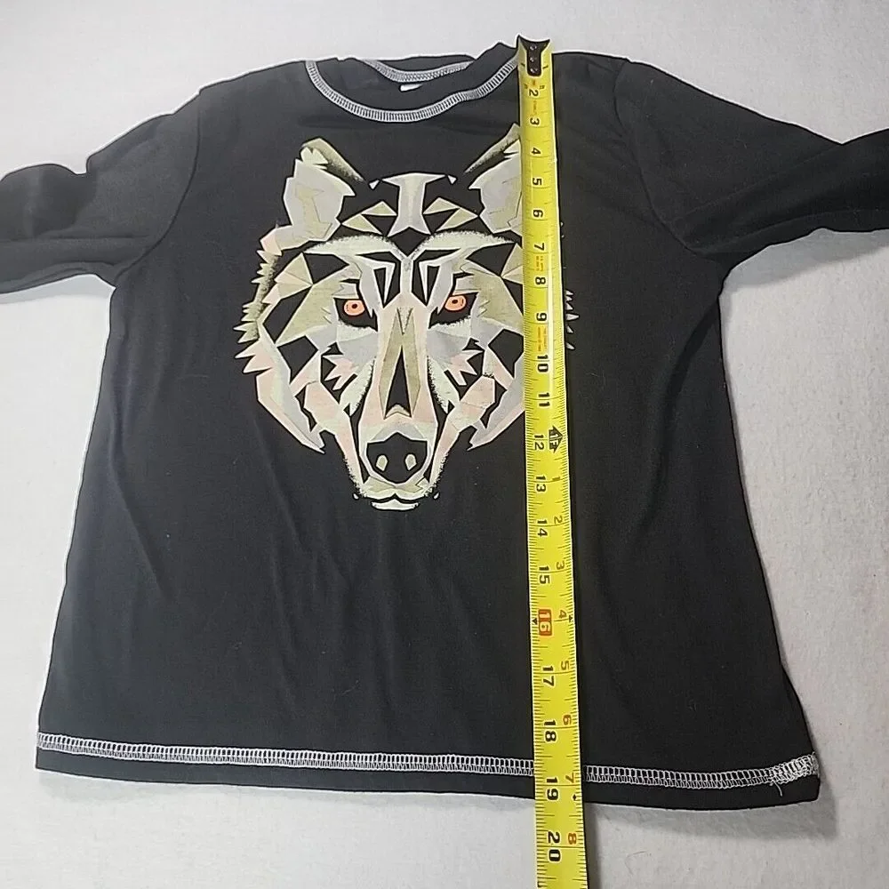 Falls Creek Boys Size Medium‎ Pajama Set Camouflage Wolf 2 Piece Set Long sleeve