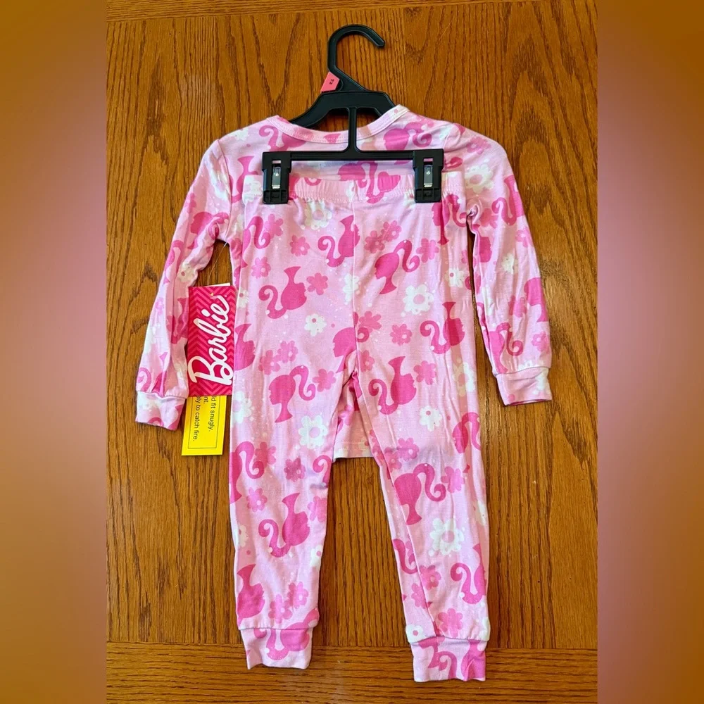 Barbie Pajama Set‎ - Pink with Barbie Silhouette - NWT - 12M