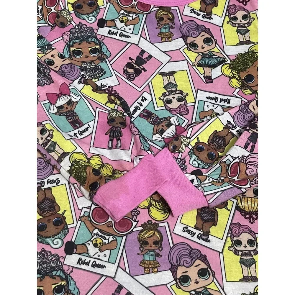 LOL Surprise pink character polaroid print graphic long sleeve PJ top 7/8
