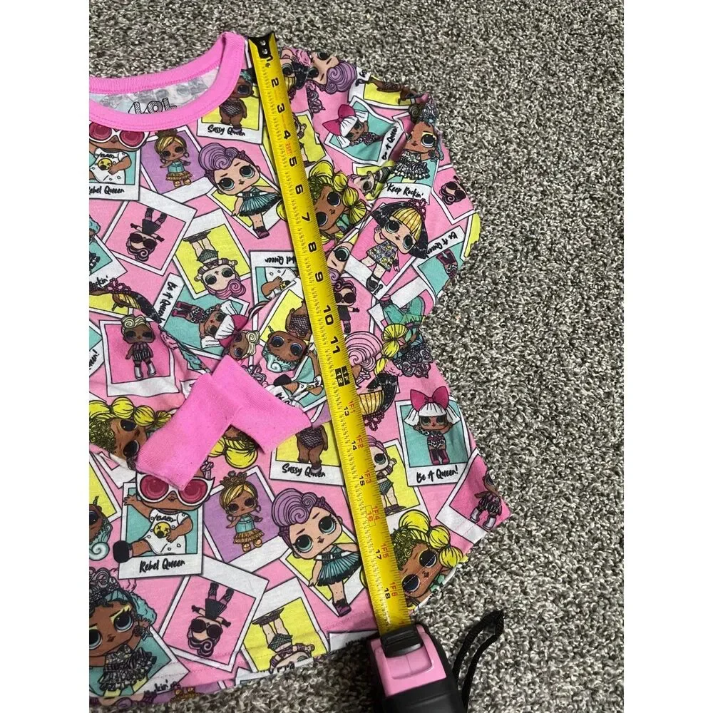 LOL Surprise pink character polaroid print graphic long sleeve PJ top 7/8