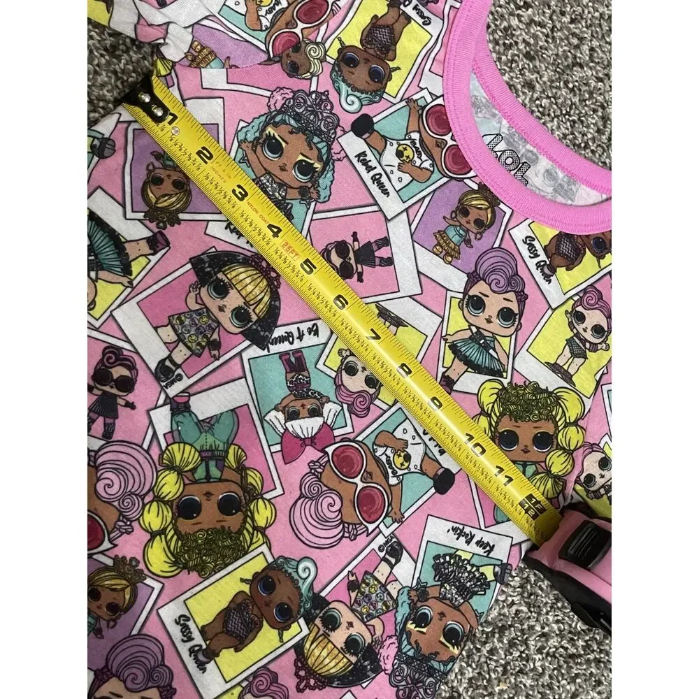 LOL Surprise pink character polaroid print graphic long sleeve PJ top 7/8
