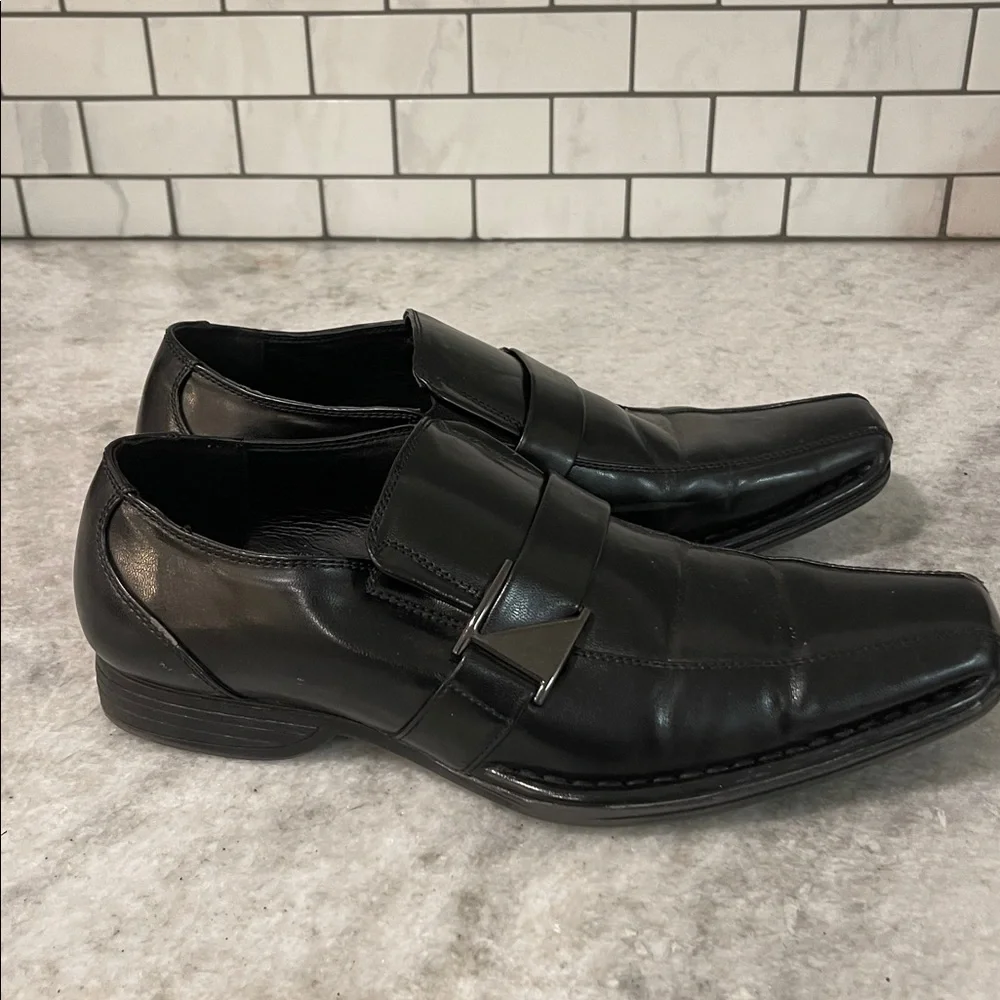 Bruno Marc‎ Shoes Mens 9.5 Black Classic Leather Slip On Loafers Business Formal