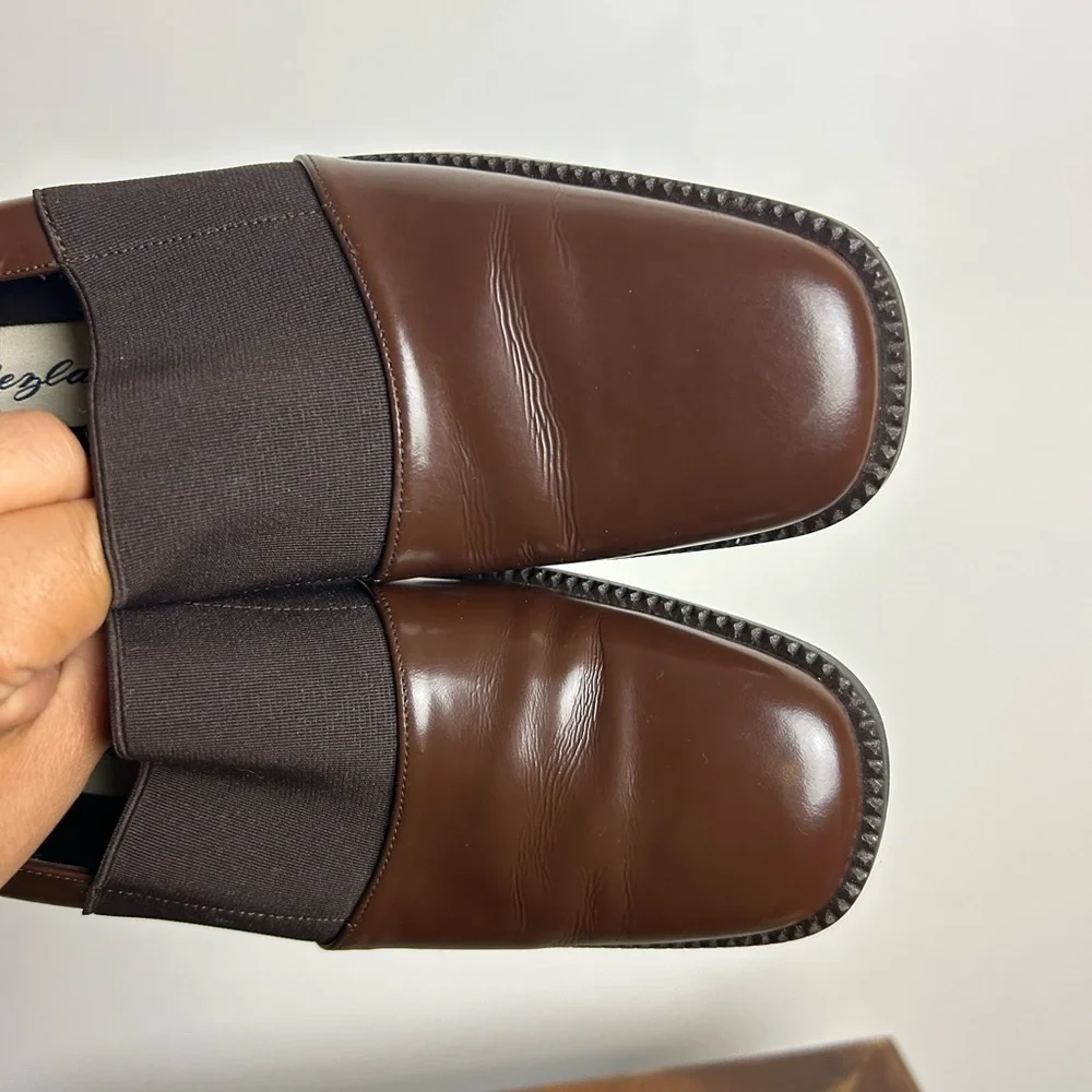 Mezlan‎ Vintage Platform Chocolate Brown pull on Shoes Size 8.5N Academia