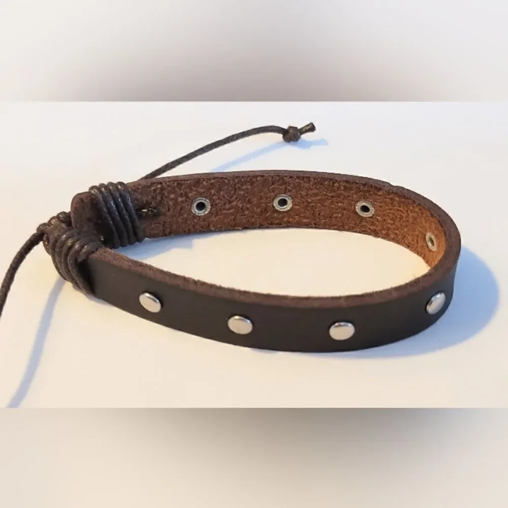 Bracelet men's leather brown new d63‎