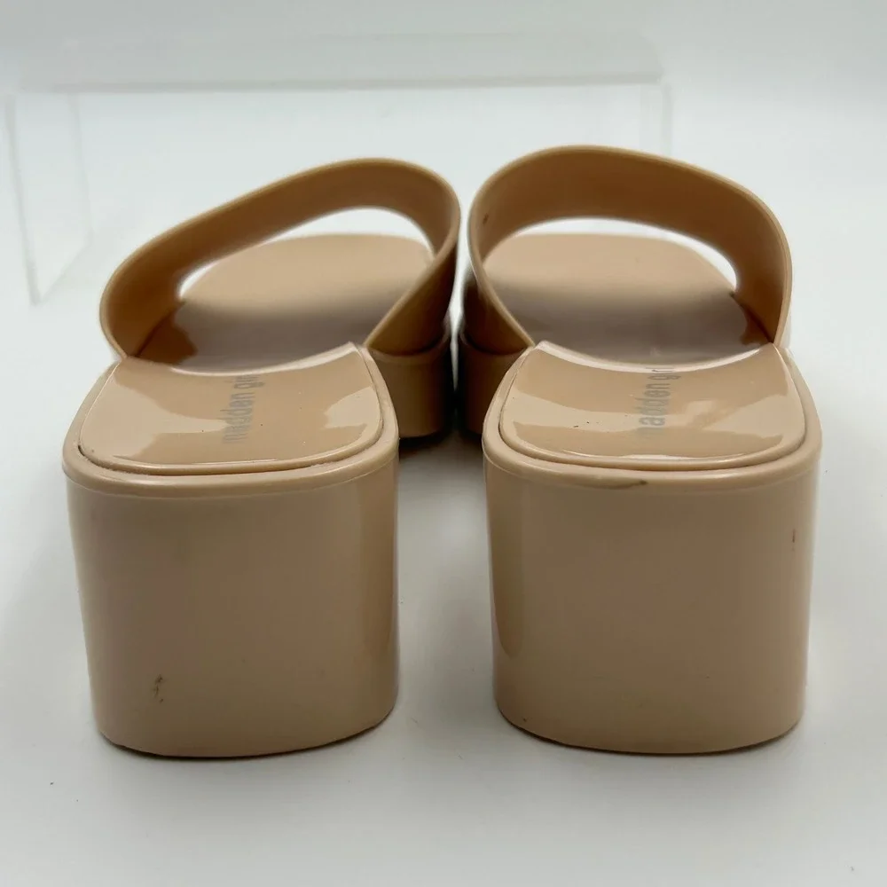 Madden Girl Palacee Sandals Womens 7 Nude Jelly‎ Platform Block Heel Y2K Retro
