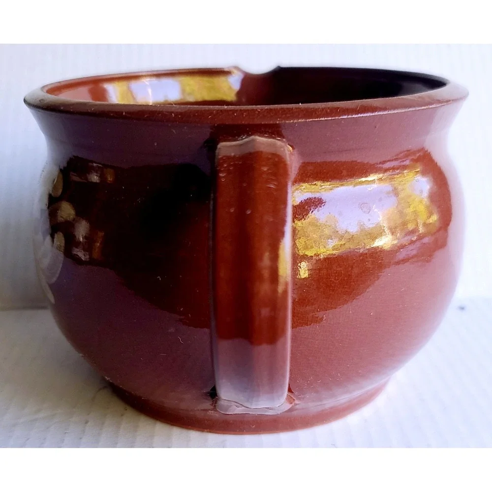 Handcrafted Red Clay Pottery Hand Painted Floral Pitcher with Handle Spout‎ GCM