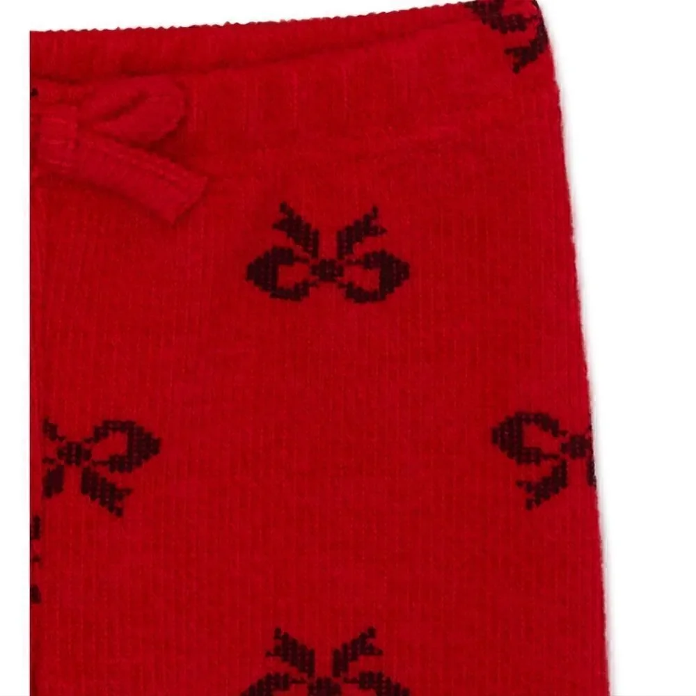 New Baby Girl Christmas Holiday Cardigan and Pant outfit, Red