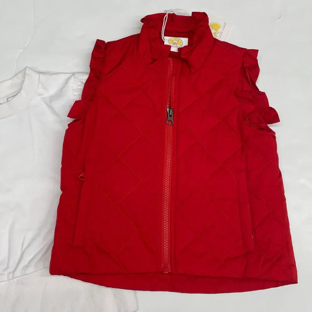 NWT Yellow Lamb Size 7 3-Pc Vest Set