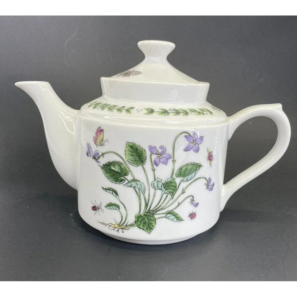 Shafford Herb Garden Teapot with‎ Lid Vintage NW/OTs