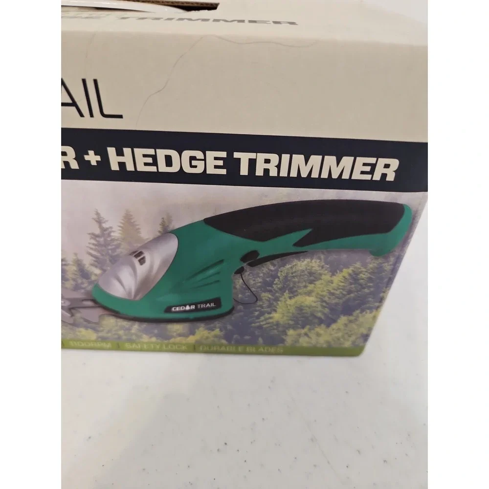Cedar Trail 2-in-1 Electric Grass Shear & Hedge Trimmer 1000RPM/5 Hrs Lightweigt