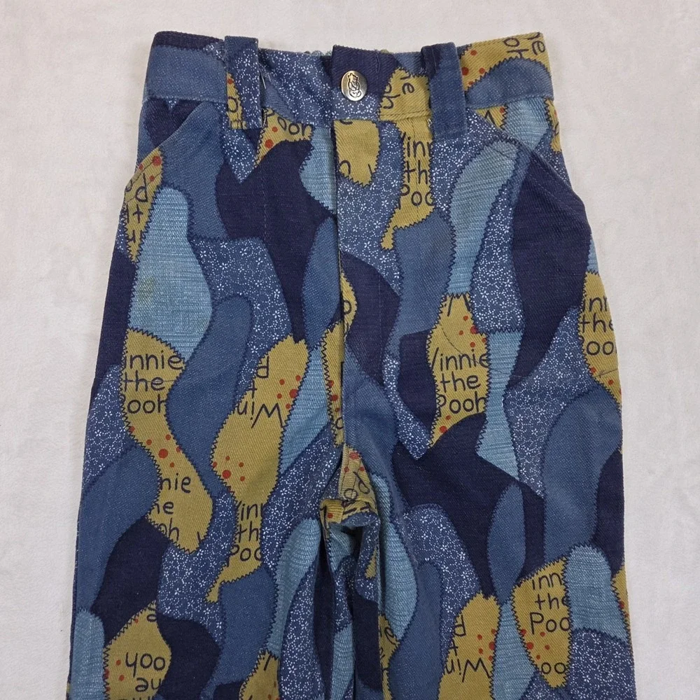 Vintage Kids Winnie The Pooh Pants Kids 6X Disney‎ Sears 70's 80's Flare Leg